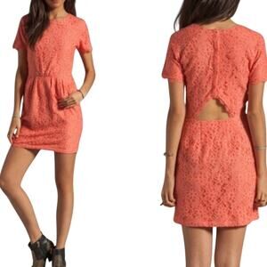 DV Dolce Vita Saurus Lace Coral Mini Dress Open Back - Medium